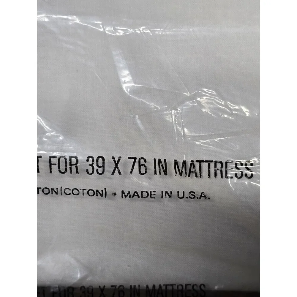 Vtg Cannon Monticello White‎ Twin Single Flat Top Bed Sheet NIP NEW NOS 66 x 96